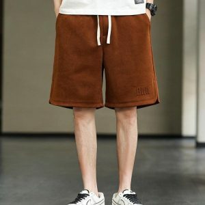 Y2K Fashion Oversized Sweatshorts with Drawstring Waist - Coquette Style