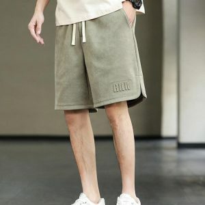 Y2K Fashion Oversized Sweatshorts with Drawstring Waist - Coquette Style