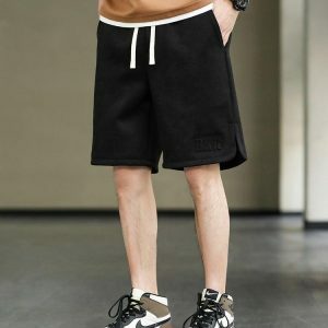 Y2K Fashion Oversized Sweatshorts with Drawstring Waist - Coquette Style