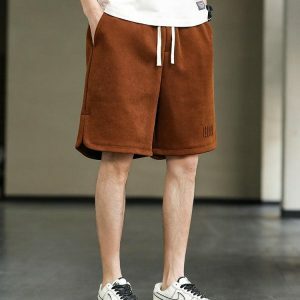 Y2K Fashion Oversized Sweatshorts with Drawstring Waist - Coquette Style