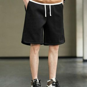 Y2K Fashion Oversized Sweatshorts with Drawstring Waist - Coquette Style