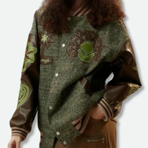 Y2K Fashion Patchwork Bomber Jacket - Coquette & Acubi Style Aesthetic