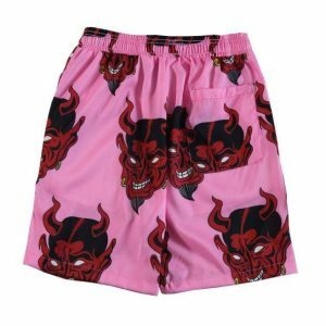 Y2K Fashion Pink Demon Shorts - Coquette Style Bubble Skirt Aesthetic