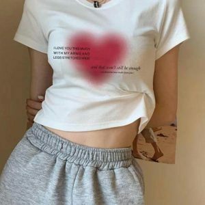 Y2K Fashion Pink Heart Aura Tee - Coquette Style Aesthetic Top