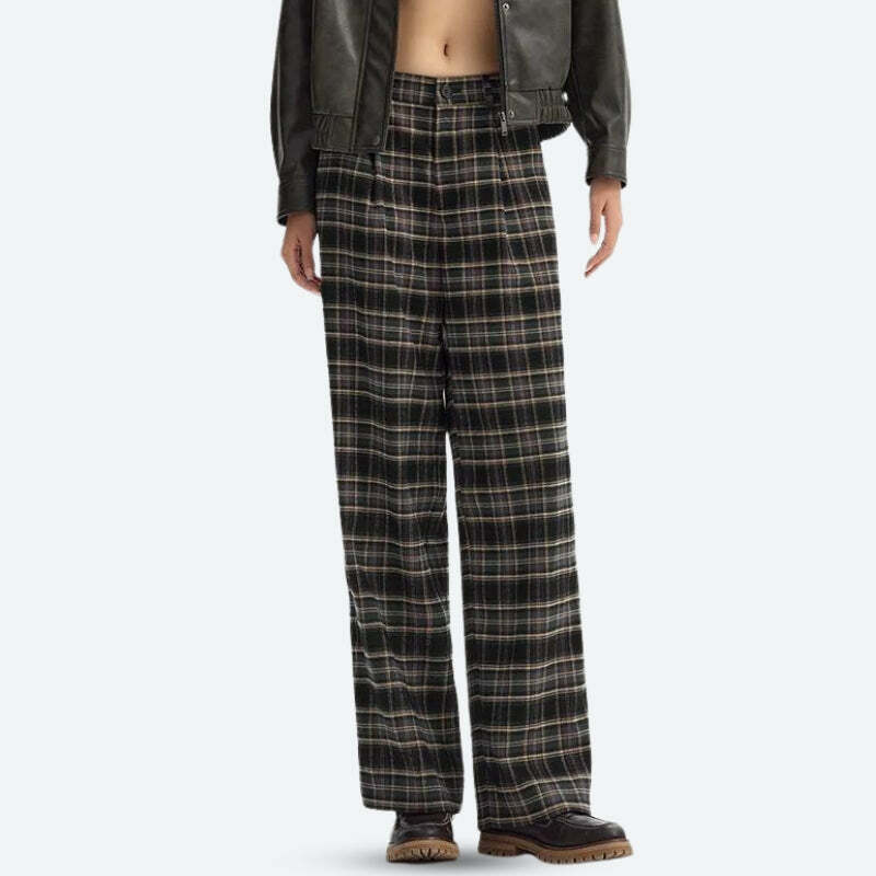 Y2K Fashion Plaid Pajama Pants - Cozy Coquette Style for Aesthetic Vibes