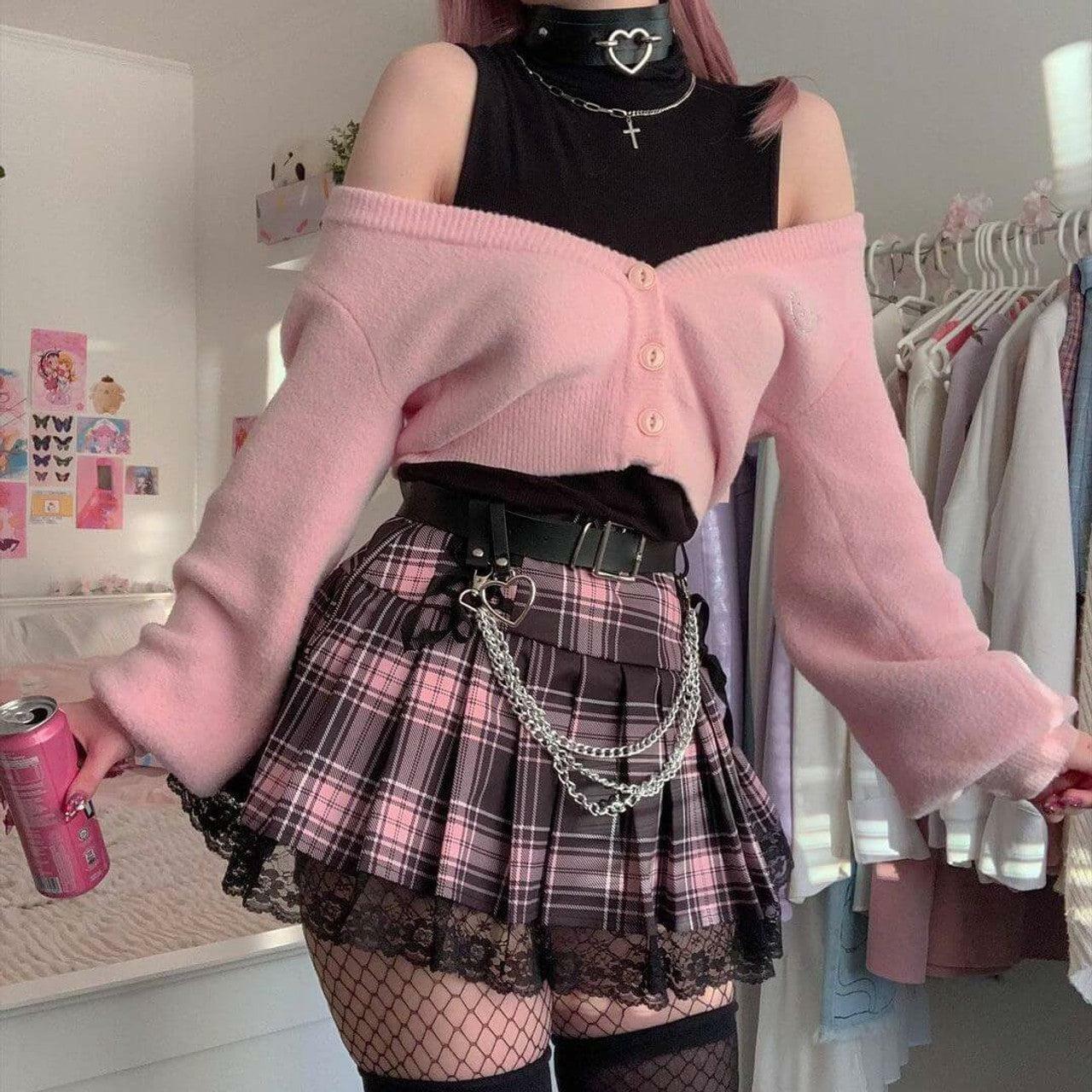 Y2K Fashion Pleated Mini Skirt - Dark Coquette Aesthetic Outfit