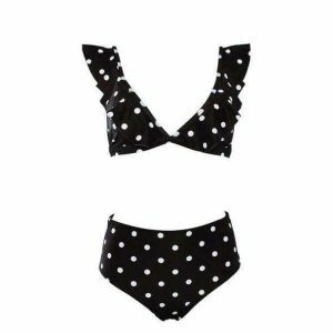 Y2K Fashion Polka Dot Swimwear: Coquette Style for Aesthetic Vibes