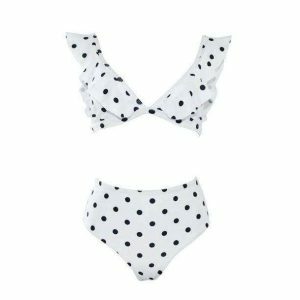 Y2K Fashion Polka Dot Swimwear: Coquette Style for Aesthetic Vibes