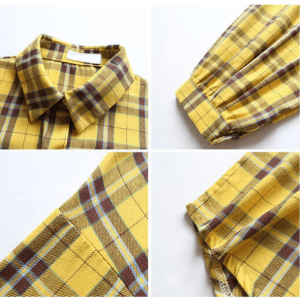 Y2K Fashion Preppy Plaid Shirt - Coquette Style Aesthetic Outfit