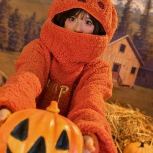 Y2K Fashion Pumpkin Hoodie - Dark Coquette Aesthetic & Soft Girl Style