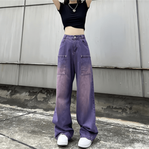 Y2K Fashion Purple Loose Jeans - Acubi Style Coquette Aesthetic