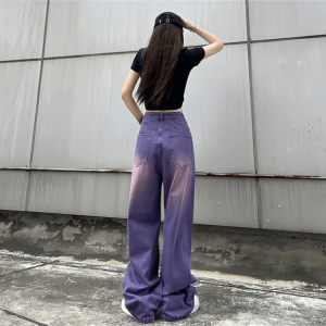 Y2K Fashion Purple Loose Jeans - Acubi Style Coquette Aesthetic