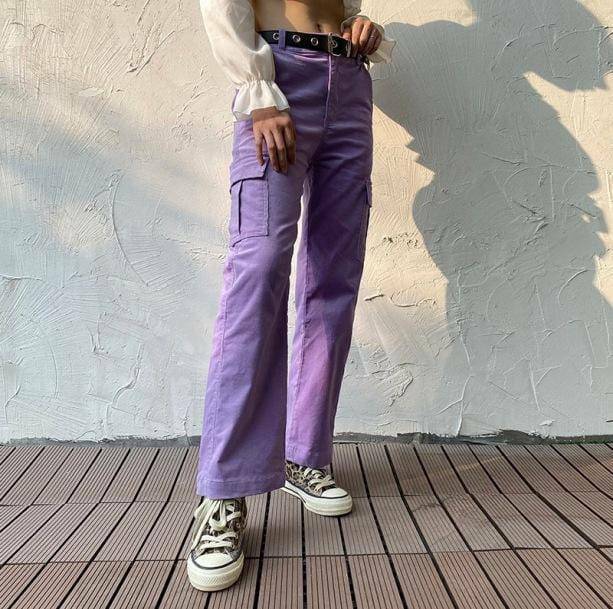 Y2K Fashion Purple Vibe Pants - Coquette Style with Bubble Skirt Flair