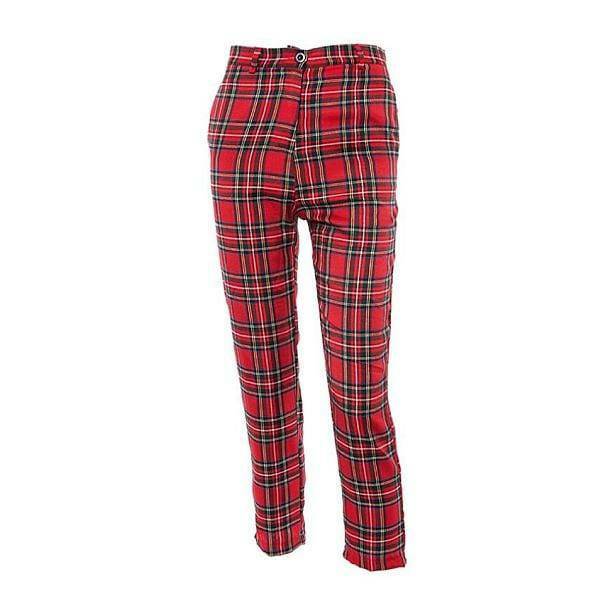 Y2K Fashion Red Checkered Pants - Coquette Style Aesthetic Outfit