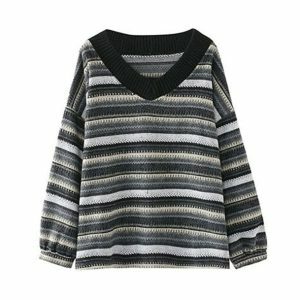 Y2K Fashion Retro Striped Sweater - Coquette & Acubi Style Essential