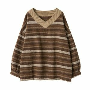 Y2K Fashion Retro Striped Sweater - Coquette & Acubi Style Essential