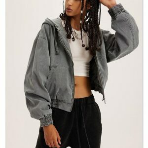 Y2K Fashion Retro Zip-Up Hoodie | Coquette Style & Aesthetic Outfits