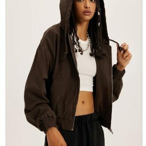 Y2K Fashion Retro Zip-Up Hoodie | Coquette Style & Aesthetic Outfits