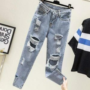 Y2K Fashion Ripped Vintage Style Jeans - Acubi & Coquette Aesthetic