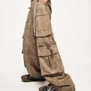 Y2K Fashion Safari Cargo Pants - Coquette Style for Aesthetic Outfits