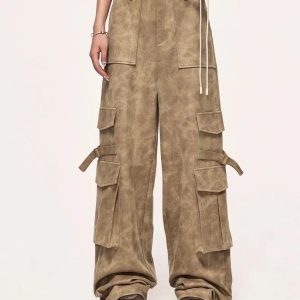 Y2K Fashion Safari Cargo Pants - Coquette Style for Aesthetic Outfits