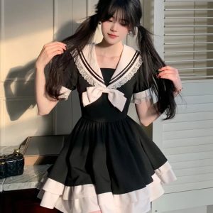 Y2K Fashion Sailor Collar Mini Dress - Coquette Style & Aesthetic Outfit