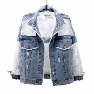 Y2K Fashion See-Through Back Denim Jacket - Coquette & Acubi Style