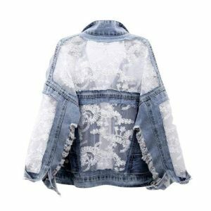 Y2K Fashion See-Through Back Denim Jacket - Coquette & Acubi Style