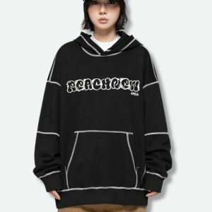 Y2K Fashion Skater Hoodie - Dark Coquette Aesthetic with Bubble Skirt Vibe