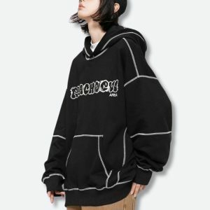 Y2K Fashion Skater Hoodie - Dark Coquette Aesthetic with Bubble Skirt Vibe