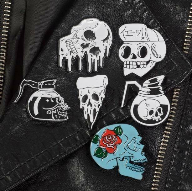 Y2K Fashion Skull and Bones Pins - Dark Coquette Aesthetic Accessories