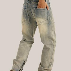 Y2K Fashion Slim Leg Ripped Jeans - Coquette & Acubi Style Essential