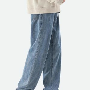 Y2K Fashion Soft Boy Denim Jeans - Coquette Style Aesthetic Outfit