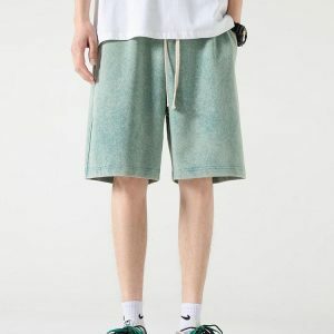 Y2K Fashion Soft Boy Drawstring Waist Sweatshorts - Coquette Aesthetic