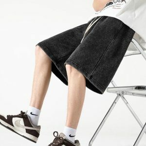 Y2K Fashion Soft Boy Drawstring Waist Sweatshorts - Coquette Aesthetic