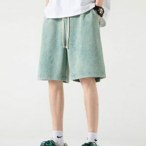 Y2K Fashion Soft Boy Drawstring Waist Sweatshorts - Coquette Aesthetic