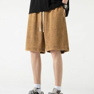 Y2K Fashion Soft Boy Drawstring Waist Sweatshorts - Coquette Aesthetic