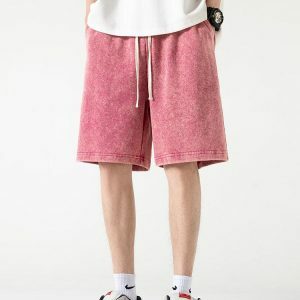 Y2K Fashion Soft Boy Drawstring Waist Sweatshorts - Coquette Aesthetic