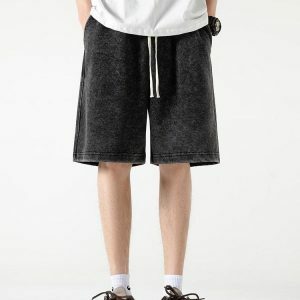 Y2K Fashion Soft Boy Drawstring Waist Sweatshorts - Coquette Aesthetic