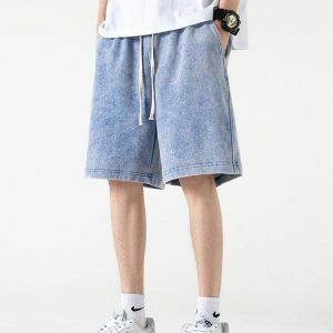 Y2K Fashion Soft Boy Drawstring Waist Sweatshorts - Coquette Aesthetic