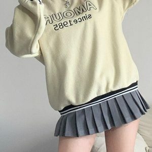 Y2K Fashion Soft Girl Amour Sweatshirt - Coquette Aesthetic Style