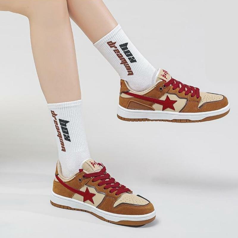 Y2K Fashion Star Embroidered Multicolor Sneakers for Coquette Style