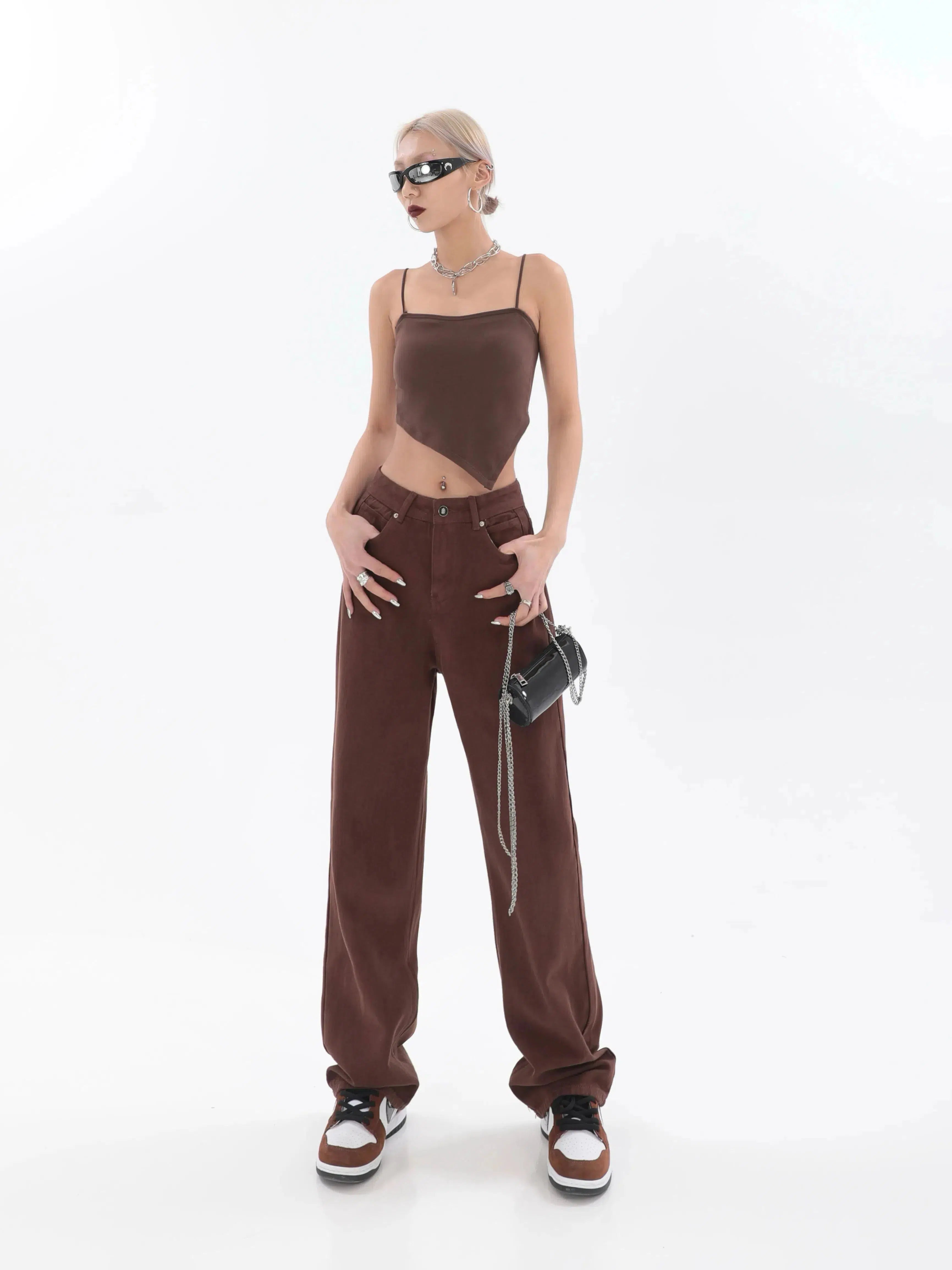 Y2K Fashion Star Pockets Wide Leg Jeans - Coquette & Acubi Style