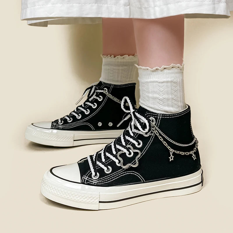 Y2K Fashion Stars Canvas Shoes - Coquette Style for Aesthetic Outfits