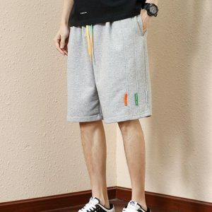 Y2K Fashion Striped Sweatshorts - Coquette Style with Colored Laces