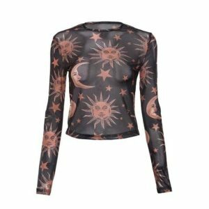 Y2K Fashion Sun and Moon Top - Coquette Style Aesthetic Clothing