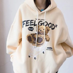 Y2K Fashion Teddy Bear Hoodie - Coquette Style & Aesthetic Vibes