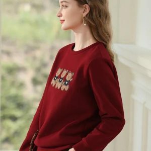 Y2K Fashion Teddy Bears Embroidered Sweatshirt - Coquette Aesthetic Style