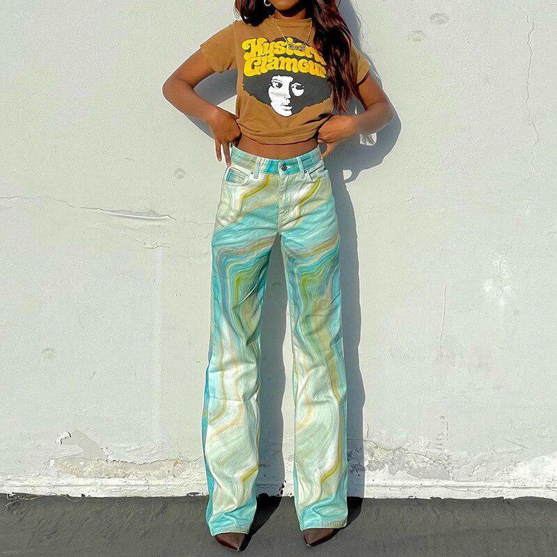 Y2K Fashion Tie Dye Pants - Acubi Style, Coquette Aesthetic, Grunge Vibes