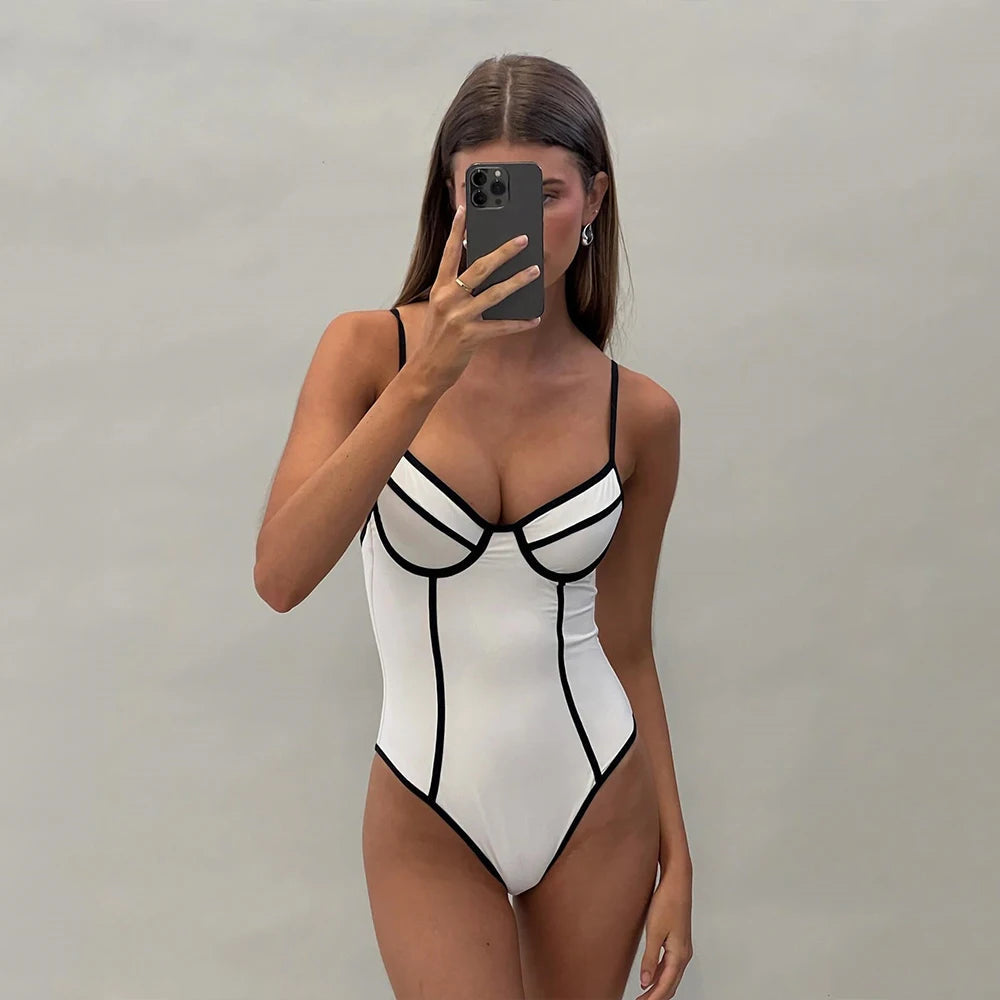 Y2K Fashion Underwire Swimsuit - Dark Coquette & Acubi Aesthetic Style